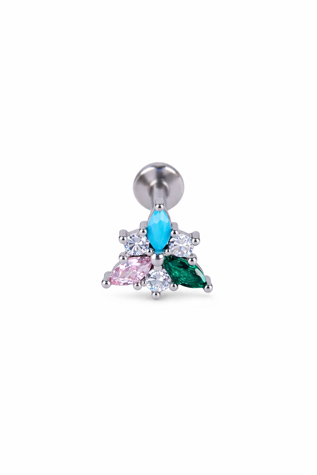 Tragus Piercing Dekorativ Design – Vit