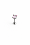 Tragus Piercing med Vit Kristall