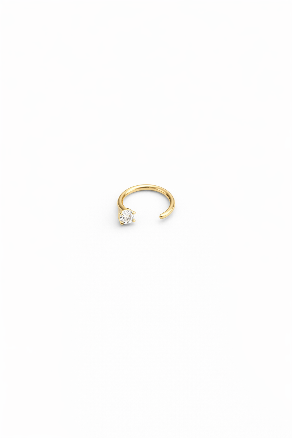 Näspiercing Ring med Kristall – Guld