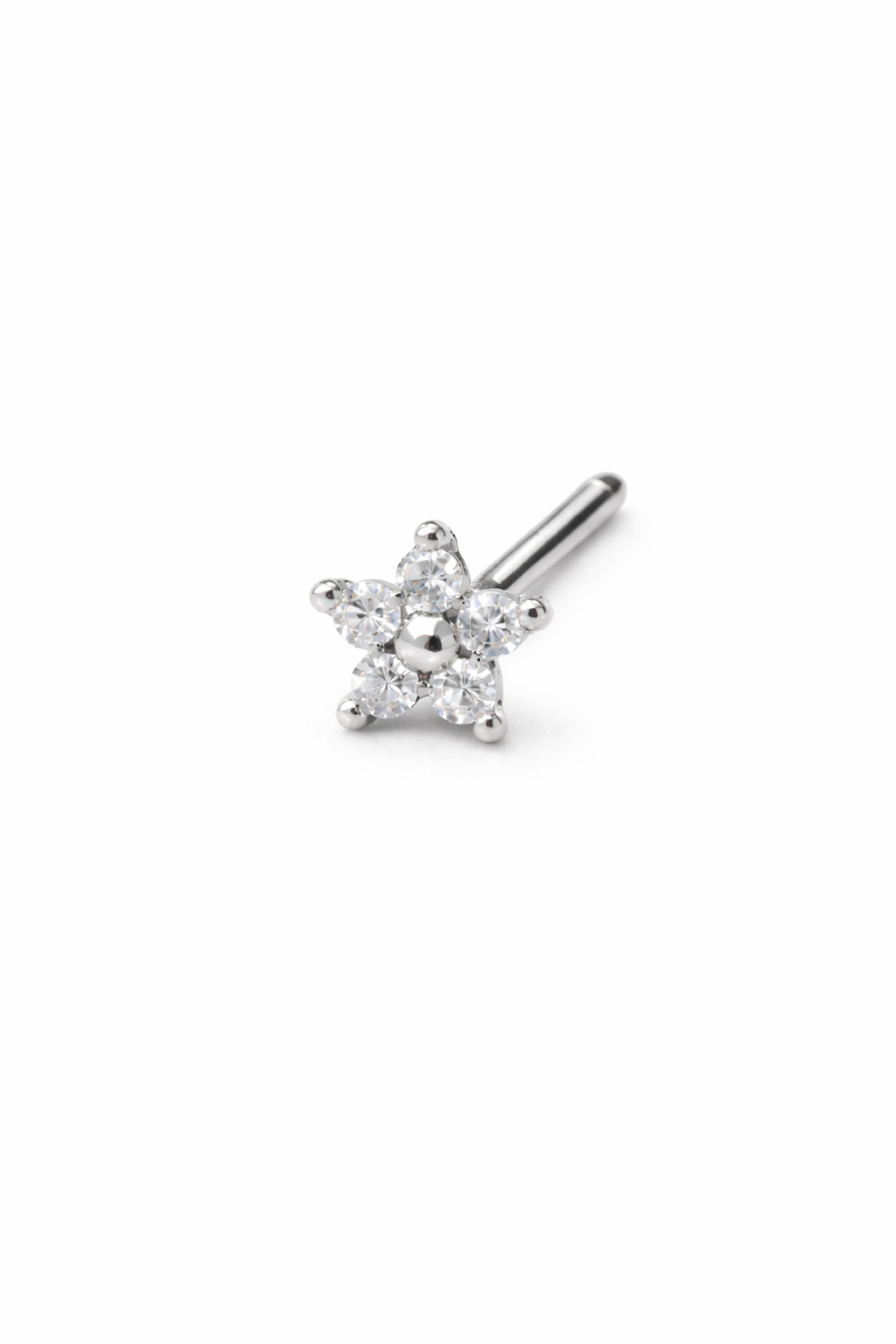 Näspiercing Stjärna – Vit