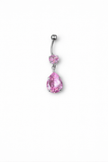Navelpiercing Droppformad Kristall – Vit