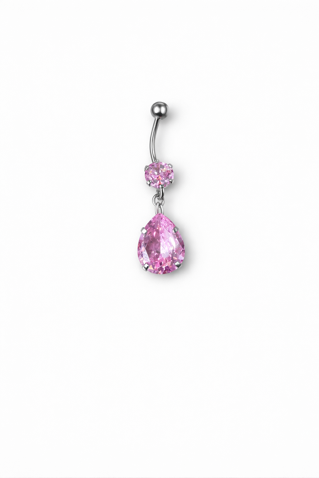 Navelpiercing Droppformad Kristall – Vit