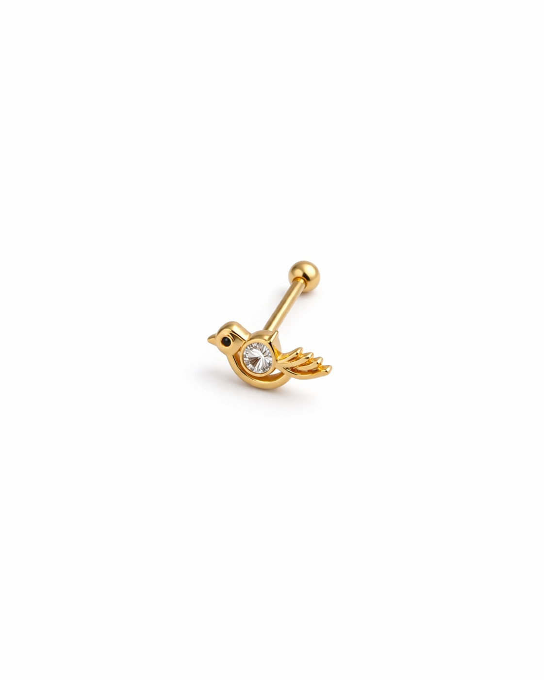 Tragus Piercing Fågel – Guld