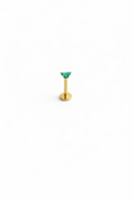 Tragus / Helix Piercing Labret med Triangel Guld Kristall – 1.2x8mm