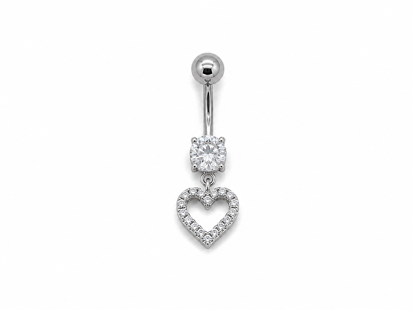 Navelpiercing – Heart Minimal Silver
