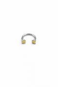 Septum Piercing Ring med Kristall 3mm – Gul
