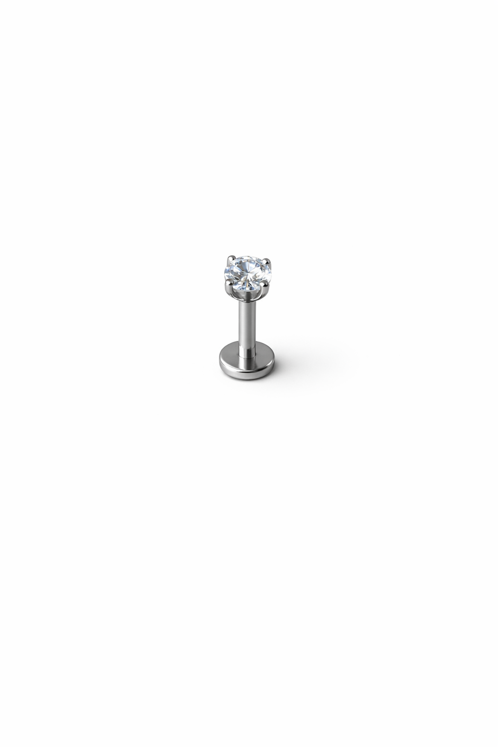 Tragus / Helix Piercing Labret med Rund Kristall