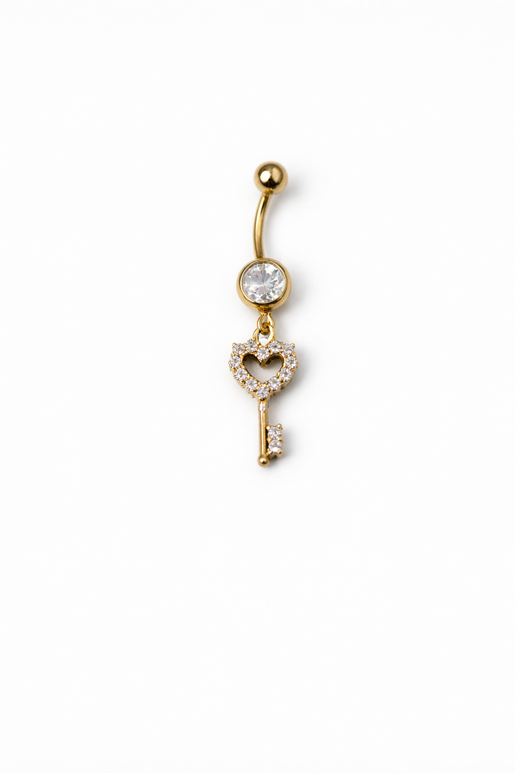 Navelpiercing Hjärta & Nyckel – Guld
