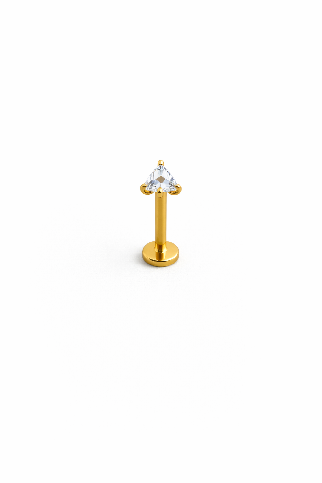 Tragus / Helix Piercing Labret med Triangel Kristall – 1.2x8mm