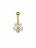 Navelpiercing – Flower Crystal Guld