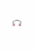 Septum Piercing Ring med Kristall 3mm – rosa