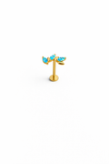 Tragus / Helix Piercing med Kristall – Guld