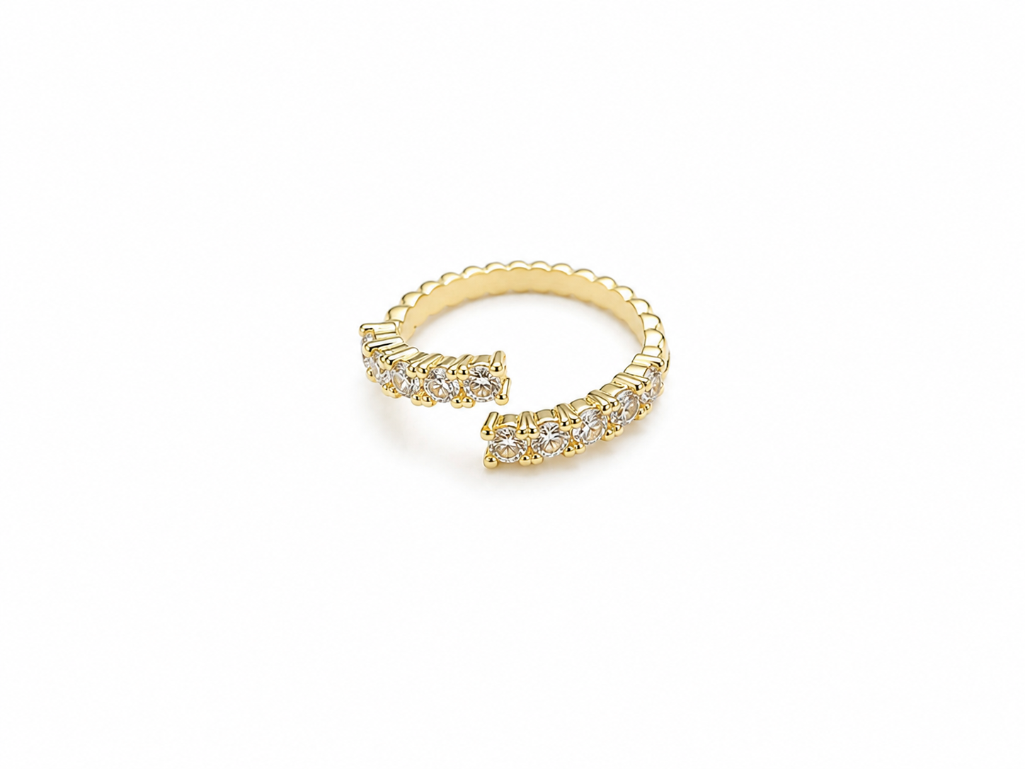 Ring – Round Crystal Guld