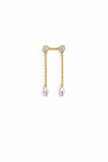 Helix Piercing med Kedja och Kristall – Guld