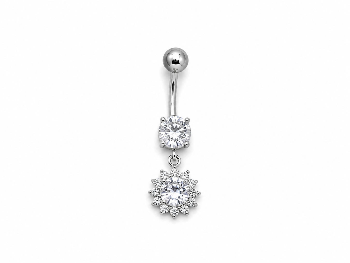 Navelpiercing – Crystal Classic Silver
