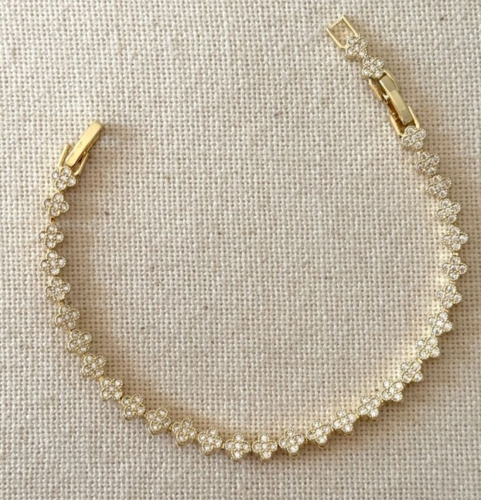 Armband – Clover Crystal Gold